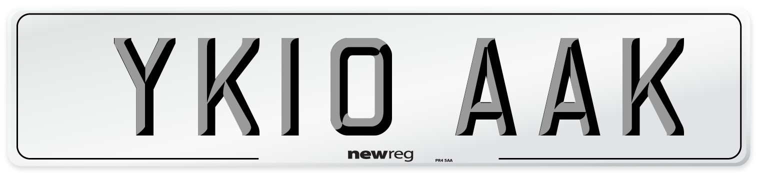 YK10 AAK Number Plate from New Reg